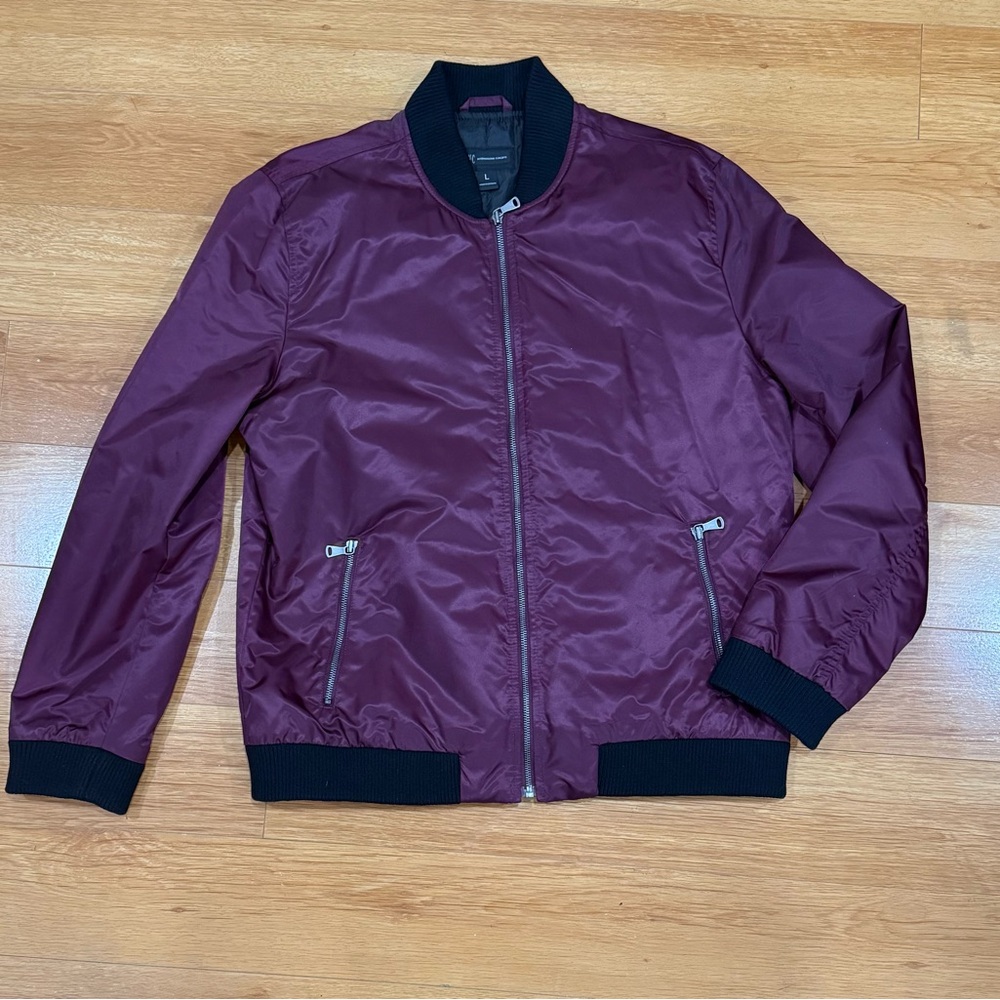 INC International Concepts Men's Maroon Bomber Jacket
